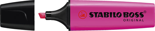 Stabilo Boss 70 Rotulador Marcador Fluorescente - Trazo entre 2 y 5mm - Recargable - Tinta con Base de Agua - Color Magenta Fluorescente - Cantidad: 10
