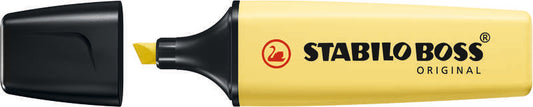 Stabilo Boss 70 Pastel Rotulador Marcador Fluorescente - Trazo entre 2 y 5mm - Recargable - Tinta con Base de Agua - Color Amarillo Cremoso - Cantidad: 10