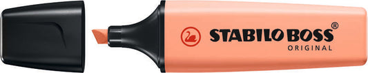 Stabilo Boss 70 Pastel Rotulador Marcador Fluorescente - Trazo entre 2 y 5mm - Recargable - Tinta con Base de Agua - Color Melocoton Sedoso - Cantidad: 10