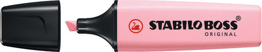 Stabilo Boss 70 Pastel Rotulador Marcador Fluorescente - Trazo entre 2 y 5mm - Recargable - Tinta con Base de Agua - Color Rubor Rosa - Cantidad: 10