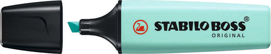Stabilo Boss 70 Pastel Rotulador Marcador Fluorescente - Trazo entre 2 y 5mm - Recargable - Tinta con Base de Agua - Color Toque Turquesa - Cantidad: 10