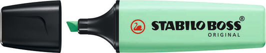 Stabilo Boss 70 Pastel Rotulador Marcador Fluorescente - Trazo entre 2 y 5mm - Recargable - Tinta con Base de Agua - Color Pizca de Menta - Cantidad: 10