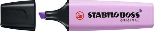 Stabilo Boss 70 Pastel Rotulador Marcador Fluorescente - Trazo entre 2 y 5mm - Recargable - Tinta con Base de Agua - Color Brisa Violeta - Cantidad: 10