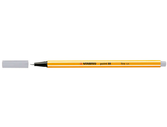 Stabilo Point 88 Rotulador de Punta Fina de Fibra - Trazo de 0.4 mm - Tinta con Base de Agua - Color Gris - Cantidad: 10