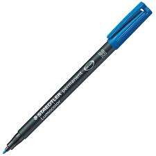 Staedtler Lumocolor 317 Rotulador Permanente - Punta Media Redonda - Trazo 1mm Aprox - Capuchon con Clip - Secado Rapido - Color Azul - Cantidad: 10