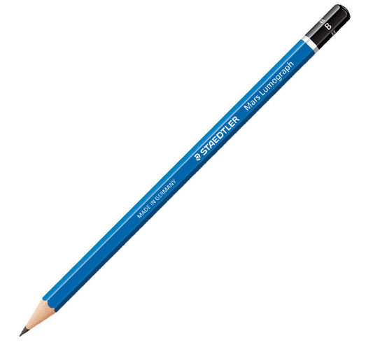Staedtler Mars Lumograph 100 Lapiz de Grafito Hexagonal - Mina B Ultrarresistente de 2mm - Madera de Bosques Sostenibles - Caja de 12 ud - Cantidad: 12