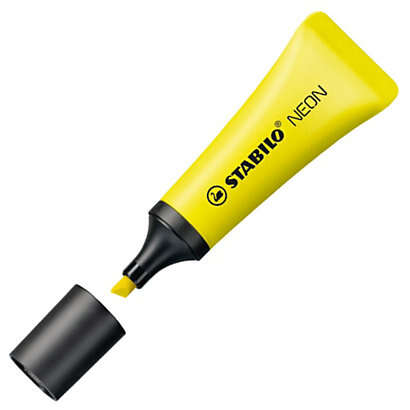 Stabilo Neon 72 Marcador Fluorescente - Trazo entre 2 y 5mm - Tinta con Base de Agua - Cuerpo en Forma de Tubo - Color Amarillo - Cantidad: 10