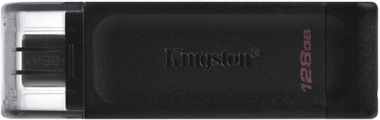 Kingston DataTraveler 70 Memoria USB Tipo C 128GB - USB-C 3.2 Gen 1 - Con Tapa - Color Negro (Pendrive)