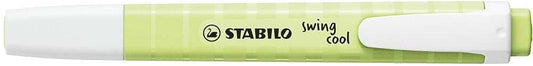 Stabilo Swing Cool Pastel Marcador Fluorescente - Cuerpo Plano - Punta Biselada - Trazo entre 1 y 4mm - Tinta con Base de Agua - Color Chispa de Lima - Cantidad: 10