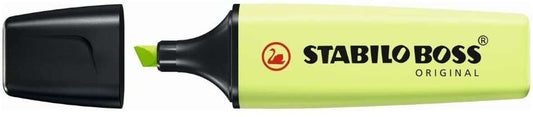 Stabilo Boss 70 Pastel Marcador Fluorescente - Trazo entre 2 y 5mm - Recargable - Tinta con Base de Agua - Color Chispa de Lima - Cantidad: 10