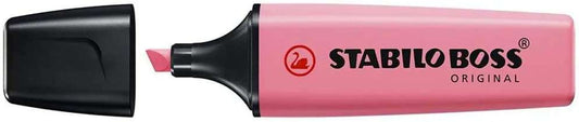 Stabilo Boss 70 Pastel Marcador Fluorescente - Trazo entre 2 y 5mm - Recargable - Tinta con Base de Agua - Color Rosa Cerezo en Flor - Cantidad: 10