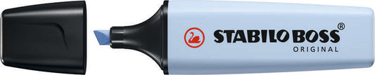Stabilo Boss 70 Pastel Rotulador Marcador Fluorescente - Trazo entre 2 y 5mm - Recargable - Tinta con Base de Agua - Color Azul Nublado - Cantidad: 10