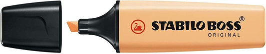 Stabilo Boss 70 Pastel Marcador Fluorescente - Trazo entre 2 y 5mm - Recargable - Tinta con Base de Agua - Color Naranja Palido - Cantidad: 10