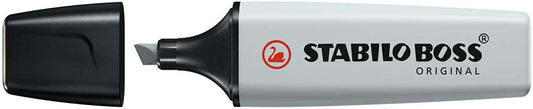 Stabilo Boss 70 Pastel Marcador Fluorescente - Trazo entre 2 y 5mm - Recargable - Tinta con Base de Agua - Color Gris Polvoriento - Cantidad: 10