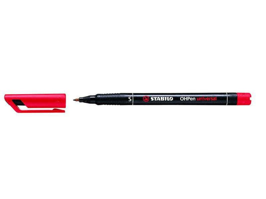 Stabilo OHPen Rotulador Permanente - Punta Superfina - Trazo de 0.4mm - Agarre Antideslizante - Tapon Ventilado - Color Rojo - Cantidad: 10