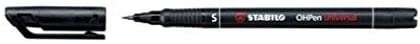 Stabilo OHPen Rotulador Permanente - Punta Superfina - Trazo de 0.4mm - Agarre Antideslizante - Tapon Ventilado - Color Negro - Cantidad: 10