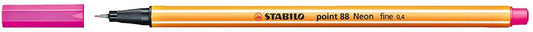 Stabilo Point 88 Rotulador de Punta Fina de Fibra - Trazo de 0.4 mm - Tinta con Base de Agua - Color Rosa Neon - Cantidad: 10