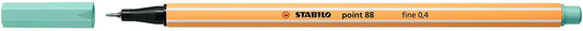 Stabilo Point 88 Rotulador de Punta Fina de Fibra - Trazo de 0.4 mm - Tinta con Base de Agua - Color Eucalipto - Cantidad: 10