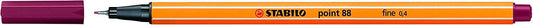 Stabilo Point 88 Rotulador de Punta Fina de Fibra - Trazo de 0.4 mm - Tinta con Base de Agua - Color Purpura - Cantidad: 10