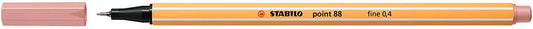 Stabilo Point 88 Rotulador de Punta Fina de Fibra - Trazo de 0.4 mm - Tinta con Base de Agua - Color Colorete - Cantidad: 10