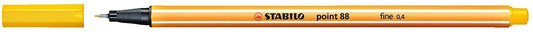 Stabilo Point 88 Rotulador de Punta Fina de Fibra - Trazo de 0.4 mm - Tinta con Base de Agua - Color Amarillo - Cantidad: 10