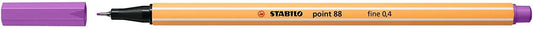 Stabilo Point 88 Rotulador de Punta Fina de Fibra - Trazo de 0.4 mm - Tinta con Base de Agua - Color Ciruela - Cantidad: 10