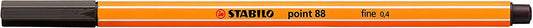 Stabilo Point 88 Rotulador de Punta Fina de Fibra - Trazo de 0.4 mm - Tinta con Base de Agua - Color Ocre - Cantidad: 10