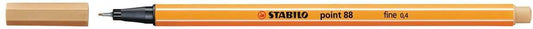 Stabilo Point 88 Rotulador de Punta Fina de Fibra - Trazo de 0.4 mm - Tinta con Base de Agua - Color Ocre Claro - Cantidad: 10