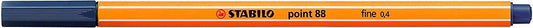 Stabilo Point 88 Rotulador de Punta Fina de Fibra - Trazo de 0.4 mm - Tinta con Base de Agua - Color Gris de Payne - Cantidad: 10