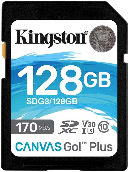 Kingston Tarjeta SDXC 128GB UHS-I U3 V30 Clase 10 170MB/s Canvas Go Plus