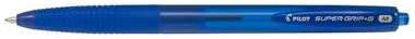 Pilot Boligrafo de Bola Retractil SuperGrip G - Punta Redonda 1.0mm - Trazo 0.4mm - Tinta de Aceite - Grip Ergonomico - Color Azul - Cantidad: 12