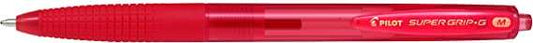 Pilot Boligrafo de Bola Retractil SuperGrip G - Punta Redonda 1.0mm - Trazo 0.4mm - Tinta de Aceite - Grip Ergonomico - Color Rojo - Cantidad: 12