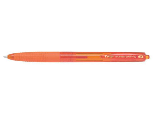 Pilot Boligrafo de Bola Retractil SuperGrip G - Punta Redonda 1.0mm - Trazo 0.4mm - Tinta de Aceite - Grip Ergonomico - Color Naranja - Cantidad: 12