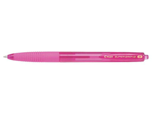 Pilot Boligrafo de Bola Retractil SuperGrip G - Punta Redonda 1.0mm - Trazo 0.4mm - Tinta de Aceite - Grip Ergonomico - Color Rosa - Cantidad: 12