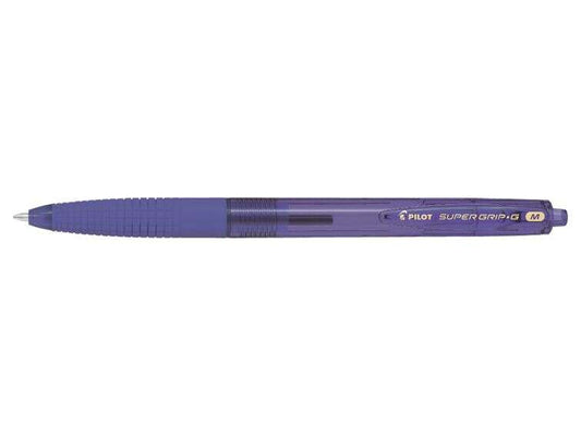 Pilot Boligrafo de Bola Retractil SuperGrip G - Punta Redonda 1.0mm - Trazo 0.4mm - Tinta de Aceite - Grip Ergonomico - Color Violeta - Cantidad: 12
