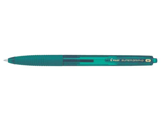 Pilot Boligrafo de Bola Retractil SuperGrip G - Punta Redonda 1.0mm - Trazo 0.4mm - Tinta de Aceite - Grip Ergonomico - Color Verde Bosque - Cantidad: 12