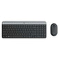 Logitech MK470 Slim Pack Inalambrico USB Teclado 12 Teclas FN + Raton 1000dpi 3 Botones - Ultafinos - Silenciosos - Uso Ambidiestro - Color Negro