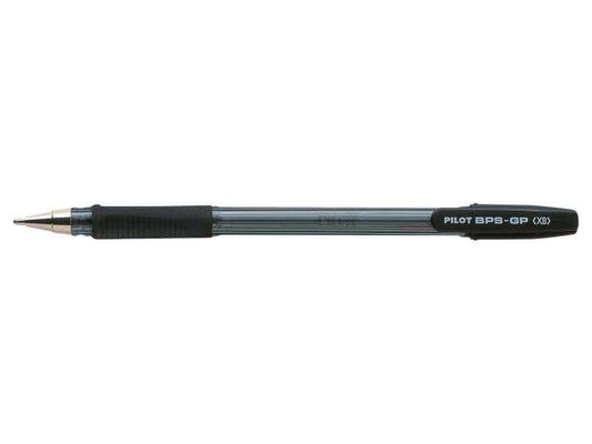 Pilot BPS-GP Boligrafo Recargable con Punta Extra Ancha de 1.60mm - Trazo de 0.33mm - Grip de Agarre - Color Negro - Cantidad: 12