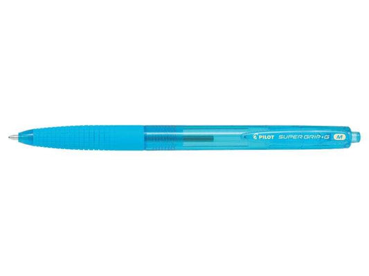 Pilot Boligrafo de Bola Retractil SuperGrip G - Punta Redonda 1.0mm - Trazo 0.4mm - Tinta de Aceite - Grip Ergonomico - Color Turquesa - Cantidad: 12