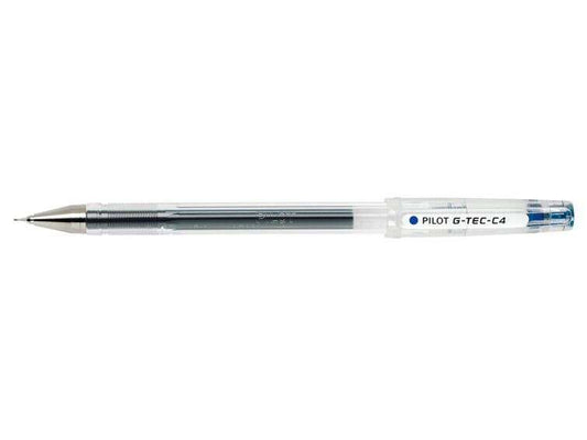 Pilot Boligrafo de Gel G-Tec C4 - Extra Fino - Recargable - Punta de Bola 0.4mm - Trazo 0.2mm - Color Azul - Cantidad: 12