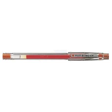 Pilot Boligrafo de Gel G-Tec C4 - Extra Fino - Recargable - Punta de Bola 0.4mm - Trazo 0.2mm - Color Naranja - Cantidad: 12