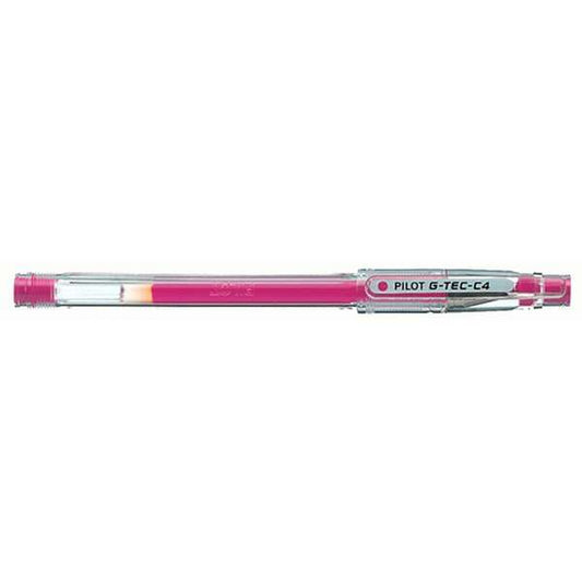 Pilot Boligrafo de Gel G-Tec C4 - Extra Fino - Recargable - Punta de Bola 0.4mm - Trazo 0.2mm - Color Rosa - Cantidad: 12