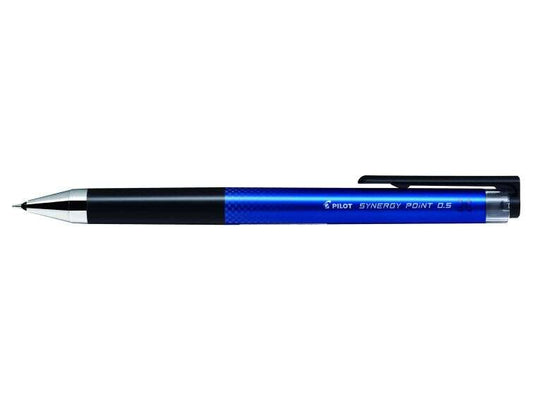 Pilot Boligrafo de Gel Synergy Point Retractil - Recargable - Punta Fina 0.5mm - Trazo 0.25mm - Color Azul - Cantidad: 12