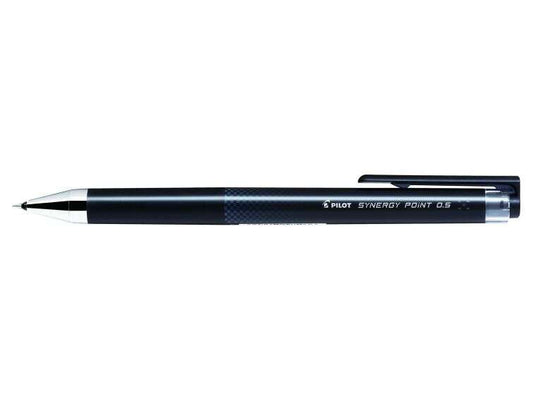Pilot Boligrafo de Gel Synergy Point Retractil - Recargable - Punta Fina 0.5mm - Trazo 0.25mm - Color Negro - Cantidad: 12