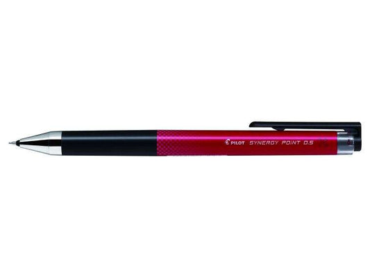 Pilot Boligrafo de Gel Synergy Point Retractil - Recargable - Punta Fina 0.5mm - Trazo 0.25mm - Color Rojo - Cantidad: 12