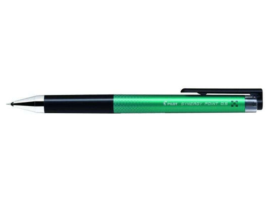 Pilot Boligrafo de Gel Synergy Point Retractil - Recargable - Punta Fina 0.5mm - Trazo 0.25mm - Color Verde - Cantidad: 12