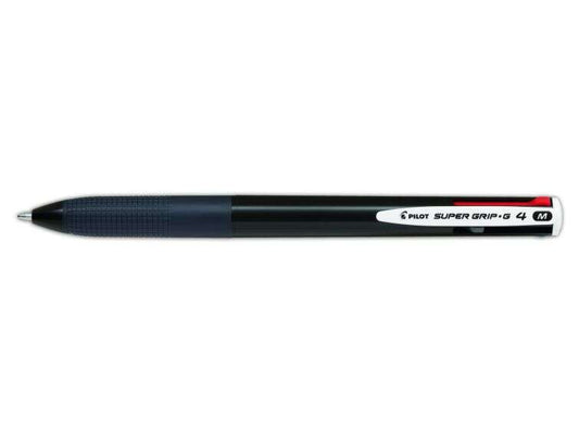 Pilot Boligrafo de Bola Retractil Super Grip G4 - 4 Colores - Punta 1.0mm - Trazo 0.27mm - Cuerpo Negro - Cantidad: 12