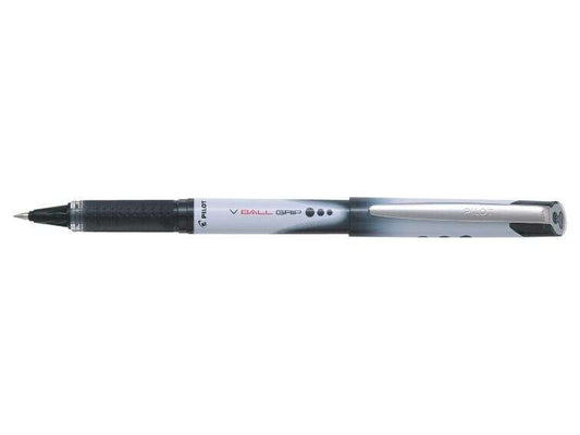 Pilot Boligrafo de Tinta Liquida V Ball Grip 05 - Punta de Bola Conica 0.5mm - Trazo 0.3mm - Grip de Goma - Color Negro - Cantidad: 12