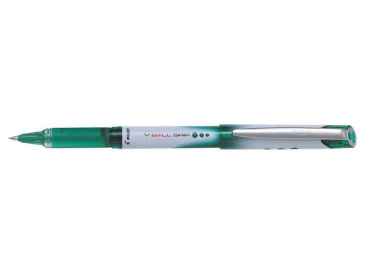 Pilot Boligrafo de Tinta Liquida V Ball Grip 05 - Punta de Bola Conica 0.5mm - Trazo 0.3mm - Grip de Goma - Color Verde - Cantidad: 12