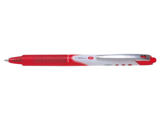 Pilot Boligrafo de Tinta Liquida V Ball RT 07 - Retractil - Punta de Bola Conica 0.5mm - Trazo 0.25mm - Grip de Goma - Color Rojo - Cantidad: 12